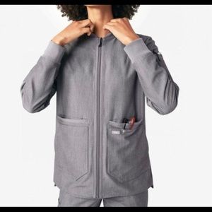 Figs Graphite Bellery Scrub Jacket, Medium